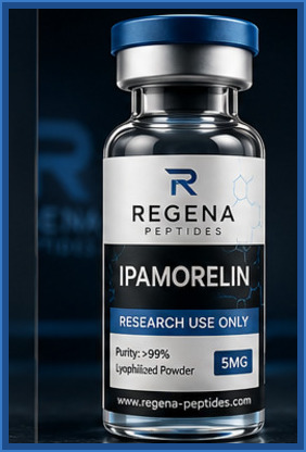 Ipamorelin research peptide reference vial